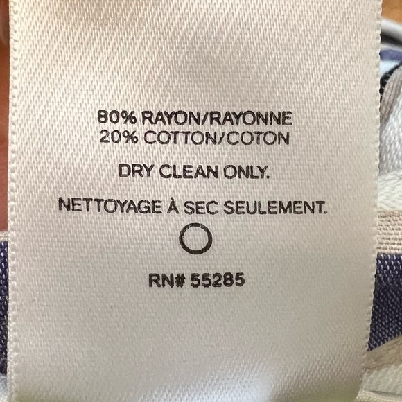 Express Women’s High Rise Blue White Striped Wide Cropped Culottes Pants Size 0 - Picture 8 of 10